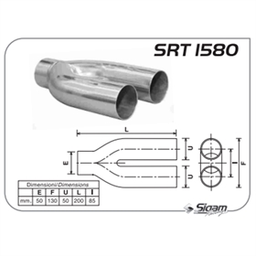 *N*BIFORCAZIONE INOX TONDA DE.54 TU.54 (E50-F130-U50-L200-I85) SRT1580