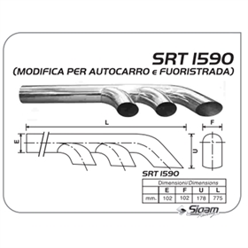 *N*BIFORCAZIONI INOX 3 USCITE LATERALI PER MODIFICHE AUTOCARRO/FUORISTRADA/TRUCK SRT1590