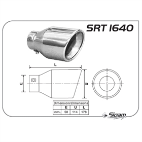 *N*TERMINALE INOX TONDO DE 58 DU 114 TAGLIO OBLIQUO SRT1640
