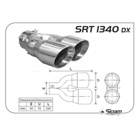*N*TERMINALE DI SCARICO INOX 2 USCITE TONDE DU 76 DX SRT1340DX