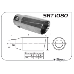 *N*TERMINALE INOX TONDO SMUSSATO DU 82 DE 64 SRT1080