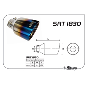 *N*TERMINALE INOX SFUMATO BLU DI 58 DU 101 - NEW SRT1830