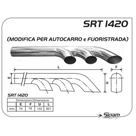 *N*BIFORCAZIONI INOX 3 USCITE LATERALI PER MODIFICHE AUTOCARRO/FUORISTRADA/TRUCK SRT1420