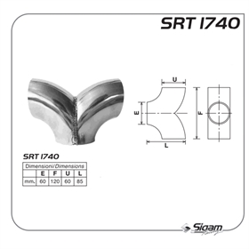 *N*BIFORCAZIONE INOX A V. D. 57 INT. (E60-F120-U60-L85) SRT1740_1