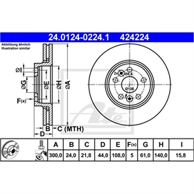 *N*DISCO FRENO ANTERIORE VENTILATO RENAULT SCENIC 05 09 5 FORI DM300 424224